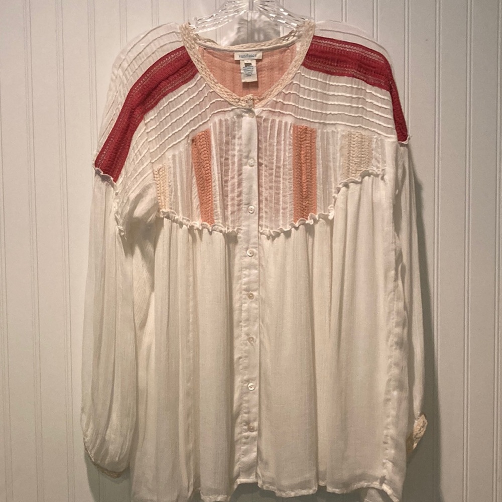 NWT Sundance Boho Rousseau Sheer Blouse Size Small